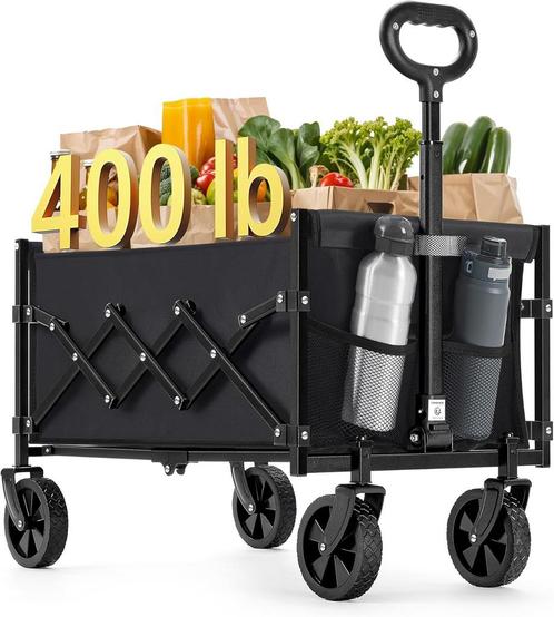 Bolderkar - transportkar - opvouwbaar – max150 kg – zwart –, Caravans en Kamperen, Bolderkarren, Verzenden