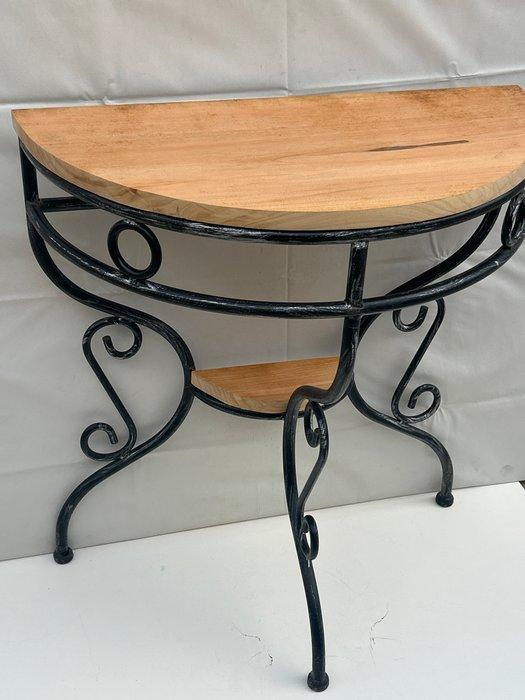 Tafel - Metaal, Hout - Halvemaan tafel, Antiek en Kunst, Curiosa en Brocante