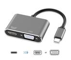 DrPhone CHX - 2 in 1 Adapter USB-C naar HDMI & VGA - 4k, Informatique & Logiciels, Verzenden