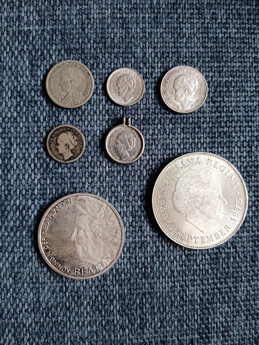 Nederland. 1913 tot 1995, Lot van 8 stuks (Zonder, Postzegels en Munten, Munten | Nederland