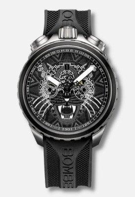 Bomberg - BOLT-68 Heritage Black and White Huichol Jaguar -, Handtassen en Accessoires, Horloges | Heren