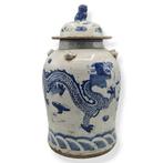 Impressive Lidded Dragons Jar (46 cm) - Pot - Porselein, Antiek en Kunst