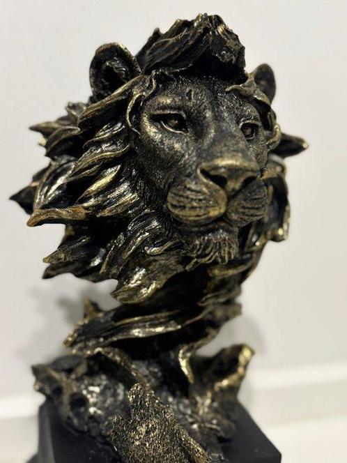 Figuur - Leeuwen kop - Hars, Antiek en Kunst, Curiosa en Brocante