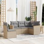 vidaXL Salon de jardin avec coussins 5pcs mÃ©lange beige, Verzenden, Salons de jardin