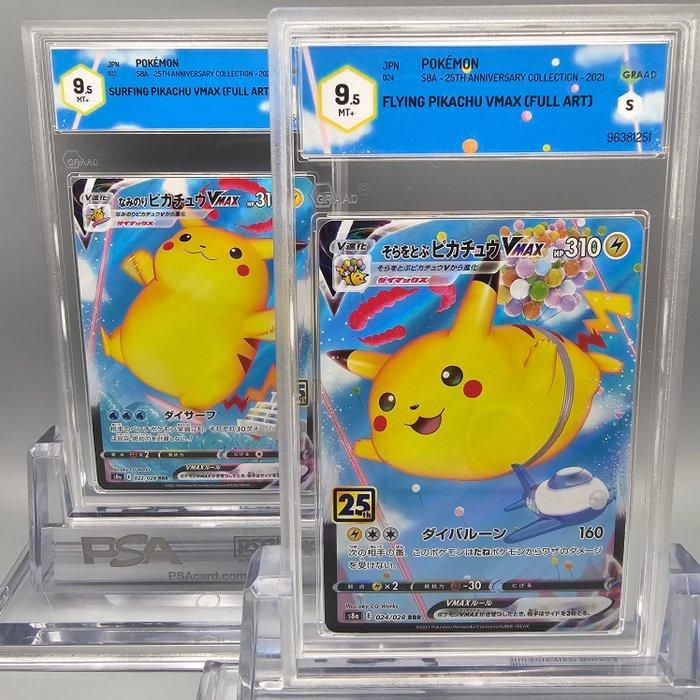 2 Graded card - 25th Annivesary Pikachu Vmax -> Surfing &, Hobby en Vrije tijd, Verzamelkaartspellen | Pokémon