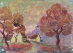 Entourage Ferdinand Villuis (1885-1964) - Red Landscape with, Antiek en Kunst, Kunst | Schilderijen | Klassiek