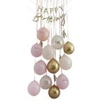 Perzikkleur Happy Birthday Decoratie Set 9 delig, Hobby en Vrije tijd, Feestartikelen, Verzenden, Nieuw