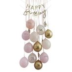 Perzikkleur Happy Birthday Decoratie Set 9 delig, Verzenden