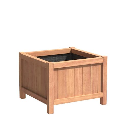 Hardhouten plantenbak Valencia 80x80x60cm - Met bodem, Tuin en Terras, Bloembakken en Plantenbakken, 60 cm of meer, 60 tot 100 cm