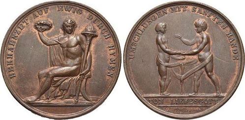 Bronze-medaille 1805 Liebe en Ehe, Postzegels en Munten, Penningen en Medailles, Verzenden