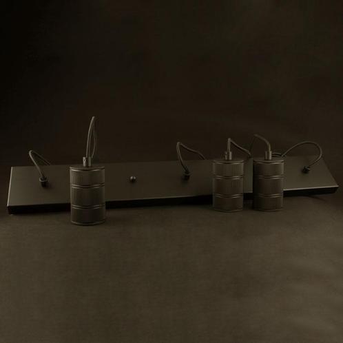 Calex Retro pendel met plafondplaat 10x70 cm 3xE27 zwarte fi, Huis en Inrichting, Lampen | Overige, Verzenden