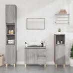 vidaXL Badkamerkast 30x30x100 cm bewerkt hout grijs sonoma, Verzenden, Nieuw
