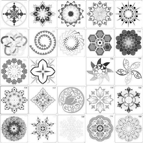 2dekans | Happy Goods Mandala dot painting sjablonen 24, Kinderen en Baby's, Speelgoed | Educatief en Creatief, Ophalen of Verzenden