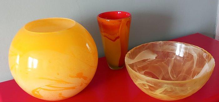 Vaas (3) - Glas - Vintage glazen vazen, Antiek en Kunst, Curiosa en Brocante