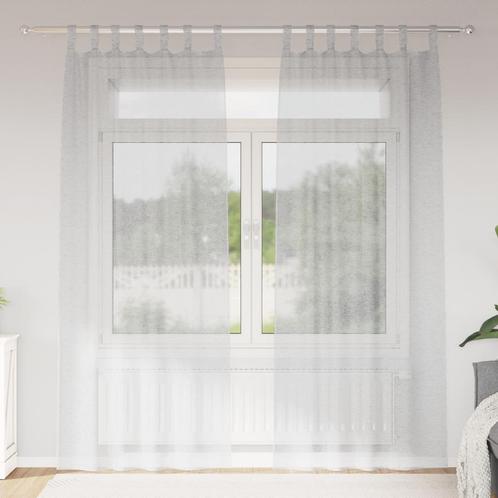 vidaXL Gordijnen met gordijnen 2 pcs Lichtgrijs 140 x 260 cm, Huis en Inrichting, Stoffering | Gordijnen en Lamellen, Nieuw, Verzenden