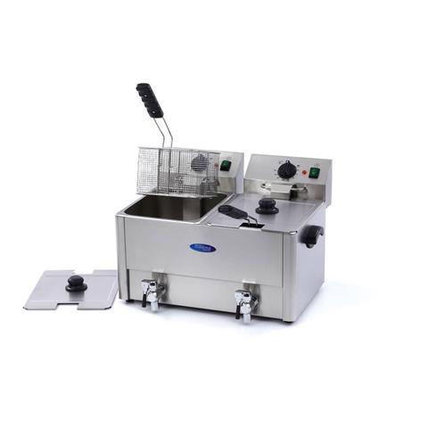 Frituurpan - 2x 8 L - 2 Manden - met Tapkraan, Elektronische apparatuur, Frituurpannen, Nieuw, Duo-friteuse, 4 liter of meer, Verzenden