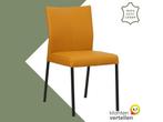 Leren eetkamerstoel Basic - Toledo Leem (geel/bruin) -, Overige kleuren, Nieuw, Leer, Ophalen of Verzenden
