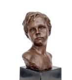 Beeldje - Classical bust of a boy - Brons, Marmer, Antiek en Kunst