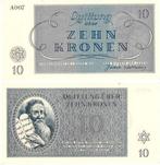 Duitsland 10 Kronen 1943 Theresienstadt Papiergeld, Postzegels en Munten, Bankbiljetten | Europa | Niet-Eurobiljetten, Verzenden
