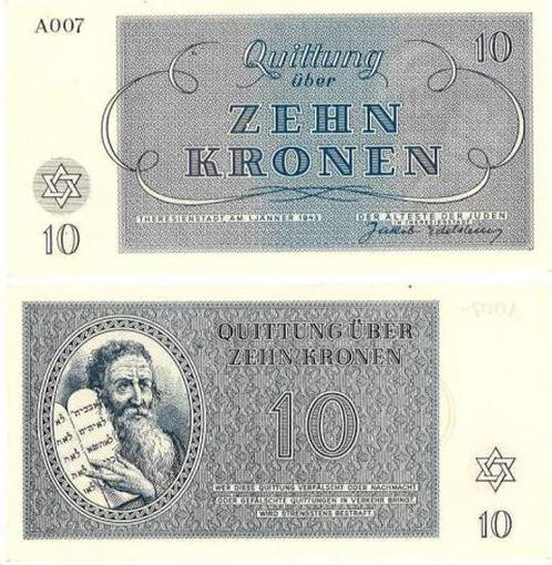 Duitsland 10 Kronen 1943 Theresienstadt Papiergeld, Postzegels en Munten, Bankbiljetten | Europa | Niet-Eurobiljetten, België