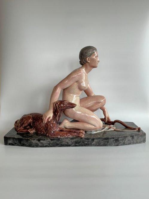 Emile Bracquemond (1889-1970) - Sculpture, Diana - Art Deco, Antiek en Kunst, Antiek | Glaswerk en Kristal