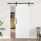 vidaXL Schuifdeur Wit en zwart 83 x 202 cm, Doe-het-zelf en Bouw, Deuren en Vliegenramen, Verzenden, Nieuw