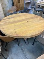 Eettafel mangohout, rond, 150 cm (nieuw, outlet), Huis en Inrichting, Tafels | Eettafels, Nieuw, Overige houtsoorten