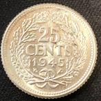 Nederland. Wilhelmina (1890-1948). 25 Cents 1945 P