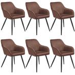 tectake Stoel Marilyn, fluweeloptiek, gestikt - bruin / zwar, Huis en Inrichting, Stoelen, Verzenden, Nieuw