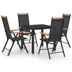 vidaXL 5-delige Tuinset aluminium zwart, Tuin en Terras, Verzenden, Nieuw, Tuinset