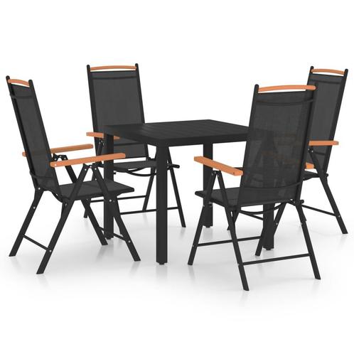 vidaXL 5-delige Tuinset aluminium zwart, Tuin en Terras, Tuinsets en Loungesets, Tuinset, Nieuw, Verzenden
