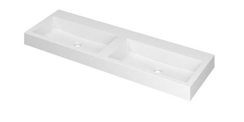 INK Wastafel Momento Polystone dubbel zonder kraangat 140 cm, Doe-het-zelf en Bouw, Sanitair, Overige typen, Nieuw, Ophalen of Verzenden