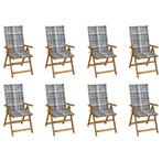 vidaXL Tuinstoelen 8 st inklapbaar met kussens massief, Verzenden, Nieuw
