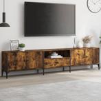 vidaXL Tv-meubel met lade 200x25x44 cm bewerkt hout gerookt, Huis en Inrichting, Kasten |Televisiemeubels, Nieuw, Verzenden