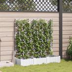 vidaXL Tuinbak met Klimrek - 3 stuks - Wit - 120x40x125,5 cm, Tuin en Terras, Verzenden, Nieuw