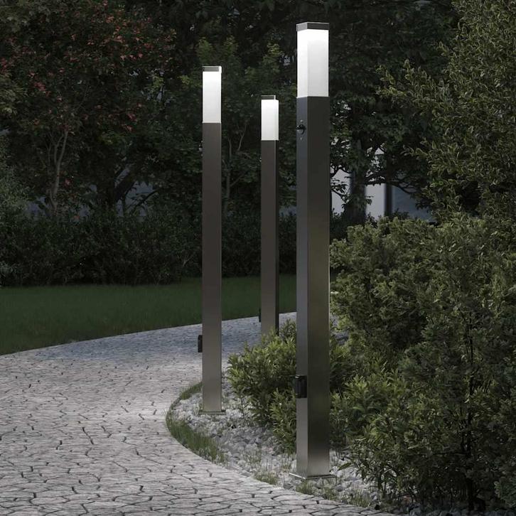 vidaXL Bolderverlichting met sensor en stopcontact 3 stuks, Maison & Meubles, Lampes | Autre, Envoi