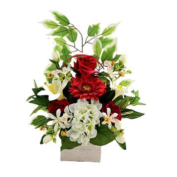 Kunstbloemstuk roos gerbera lelie hortensia beschikbaar voor biedingen