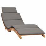 Teak Ligbed Inklapbaar met Kussen | Tweede Kansje | OP = OP, Verzenden, Nieuw, Teakhout, Inklapbaar
