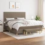 vidaXL Boxspring met matras stof taupe 180x200 cm, Verzenden, Nieuw
