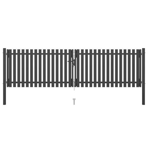 vidaXL Poort 4x1,25 m staal antraciet, Tuin en Terras, Tuinpoorten, Nieuw, Verzenden