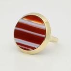 Ring - 14 karaat Geel goud -  7.13ct. tw. - Agaat, Nieuw