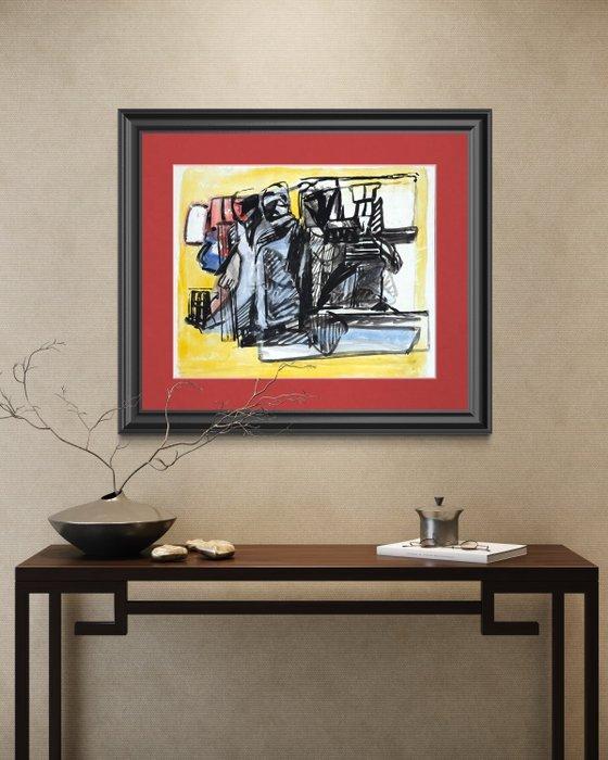 Marcus de Vestele (1941-2024) - Belle Composition Cobra de, Antiek en Kunst, Kunst | Schilderijen | Modern