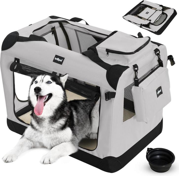 Reisbench hond - Draagtas hond - Transportbox - 91x63x63 cm, Animaux & Accessoires, Boîtes de transport, Envoi