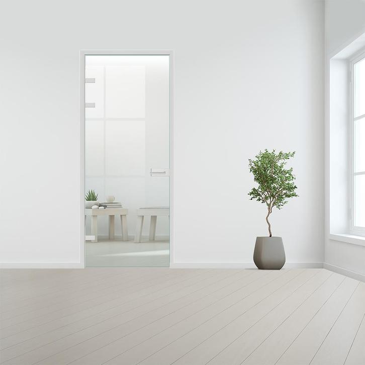 Glazen binnendeur XL voor stomp kozijn aluminium beslag-Link, Doe-het-zelf en Bouw, Glas en Ramen, Nieuw, Verzenden