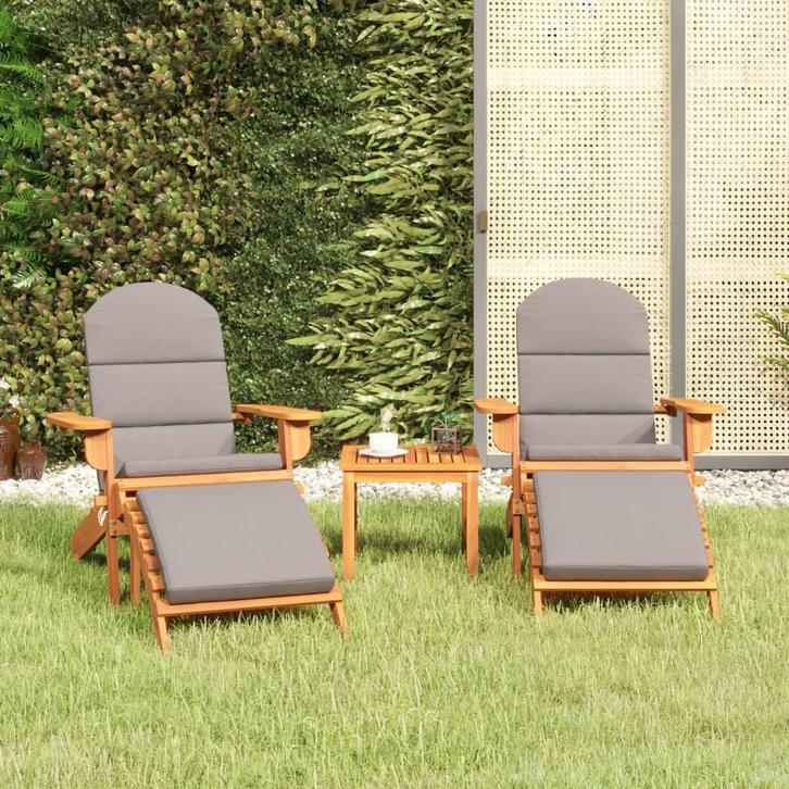 vidaXL 3-delige Loungeset Adirondack massief acaciahout, Tuin en Terras, Tuinsets en Loungesets, Loungeset, Nieuw, Verzenden