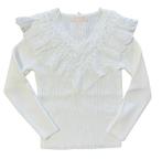 Will Fashion Trui met V-hals en kant Off white, Kinderen en Baby's, Ophalen of Verzenden, Nieuw, Will Fashion, Meisje