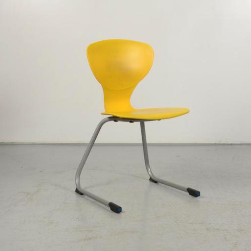 Design kantinestoel Ilpospa IKS - Geel - Buisframe onderstel, Huis en Inrichting, Stoelen, Gebruikt, Ophalen of Verzenden