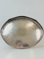 Dienblad - Elegant verzilverd koperen dienblad – midden 20e, Antiek en Kunst