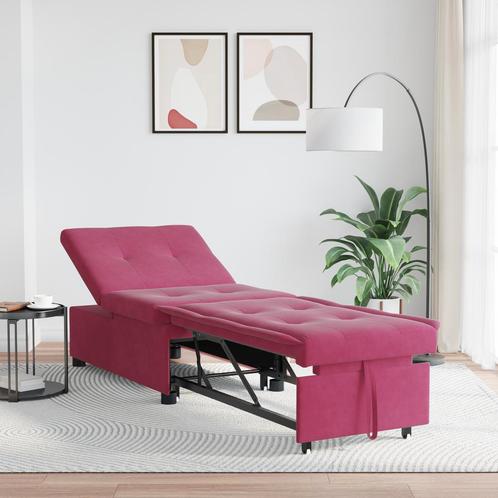 vidaXL 3-in-1 Uitschuifbare Zetelbed Robijnrood Fluweel, Huis en Inrichting, Zetels | Zetels, Nieuw, Verzenden