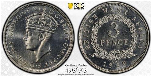 Afrique orientale britannique. George VI. 3 Pence 1939 -, Postzegels en Munten, Munten | Europa | Niet-Euromunten